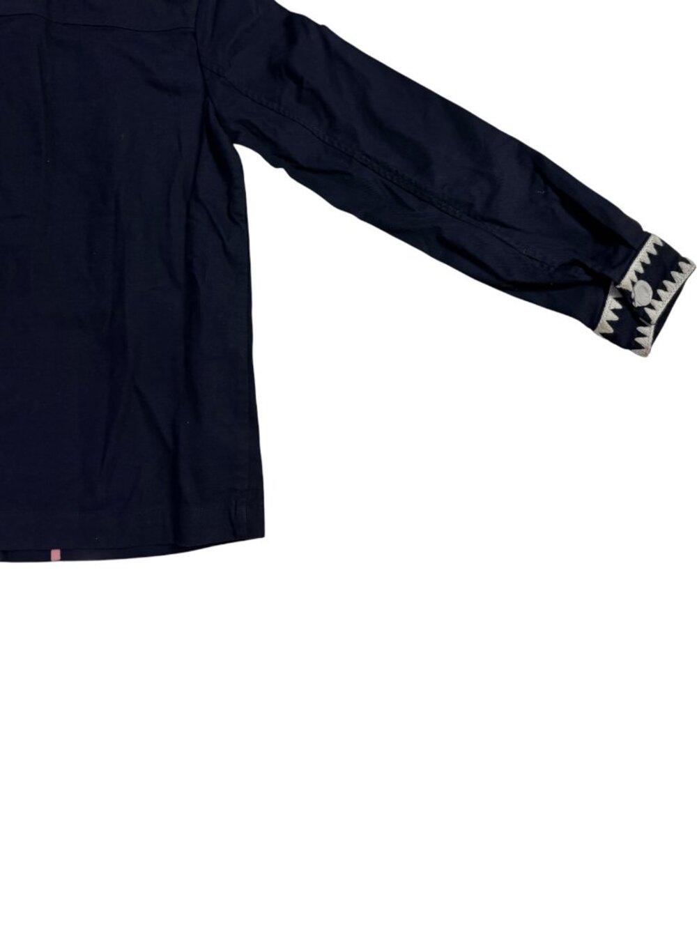 Boden Embroidered Utility Jacket Navy White Women's US 6 NWT Workwear Coat MSRP - Picture 6 of 10